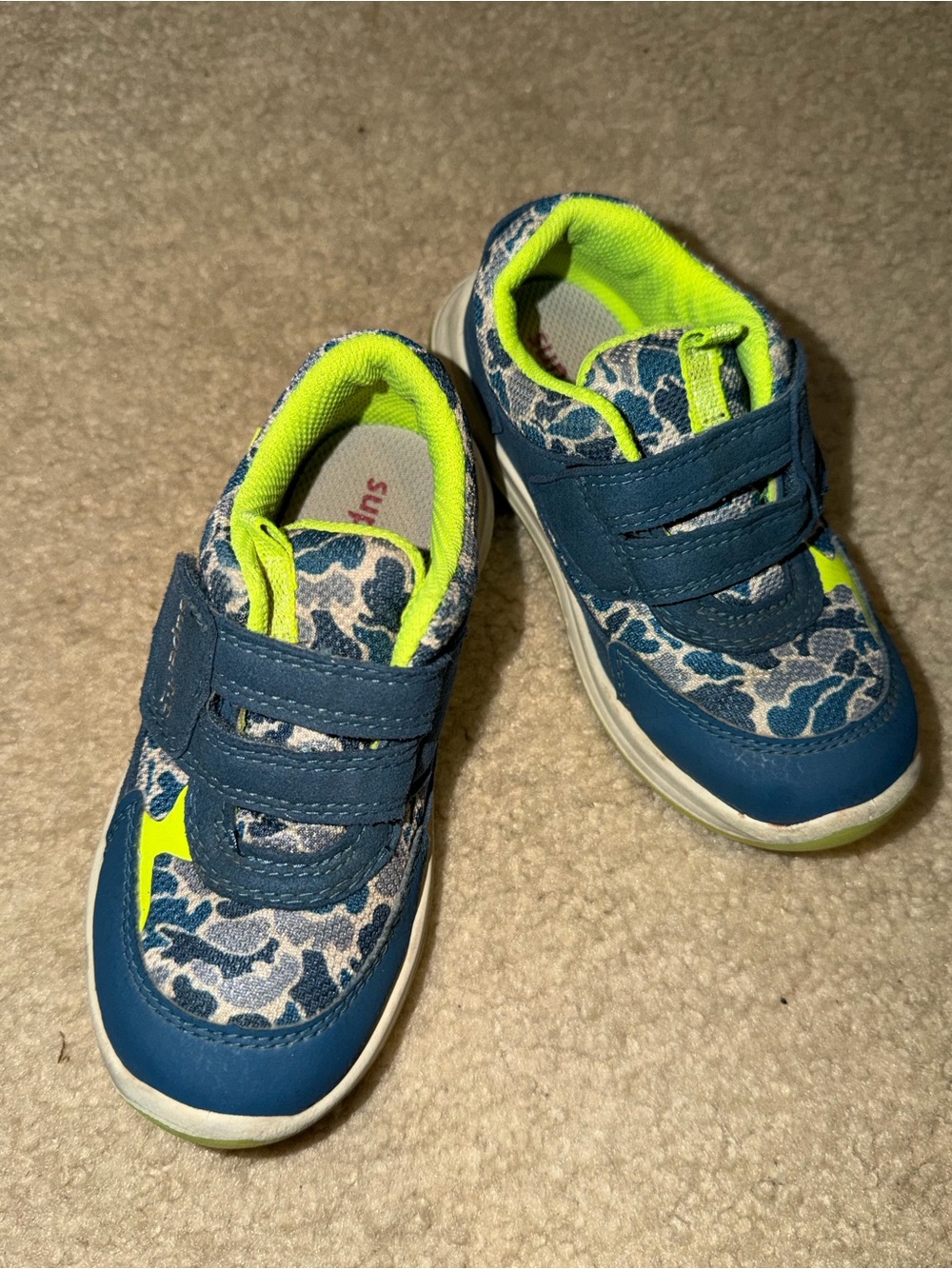 Superfit Blue and Neon Green Kids Velcro Sneakers